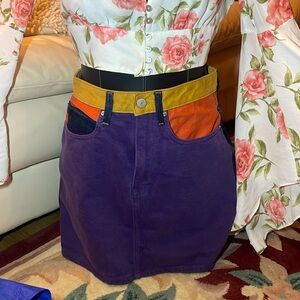 Calvin Klein colorblock denim skirt